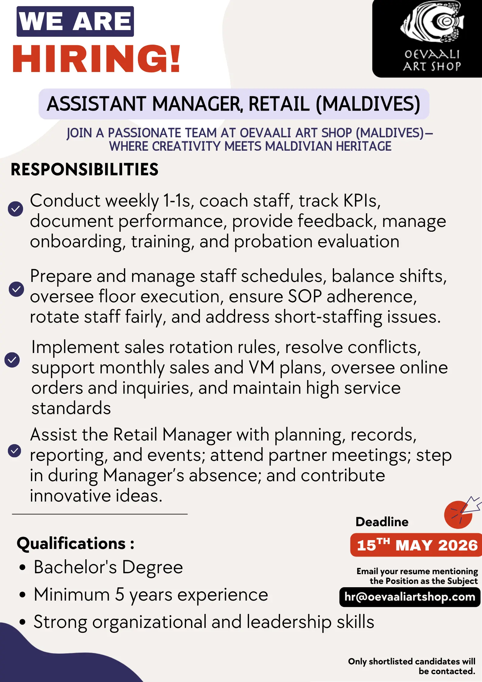 Retail Assistant Manager